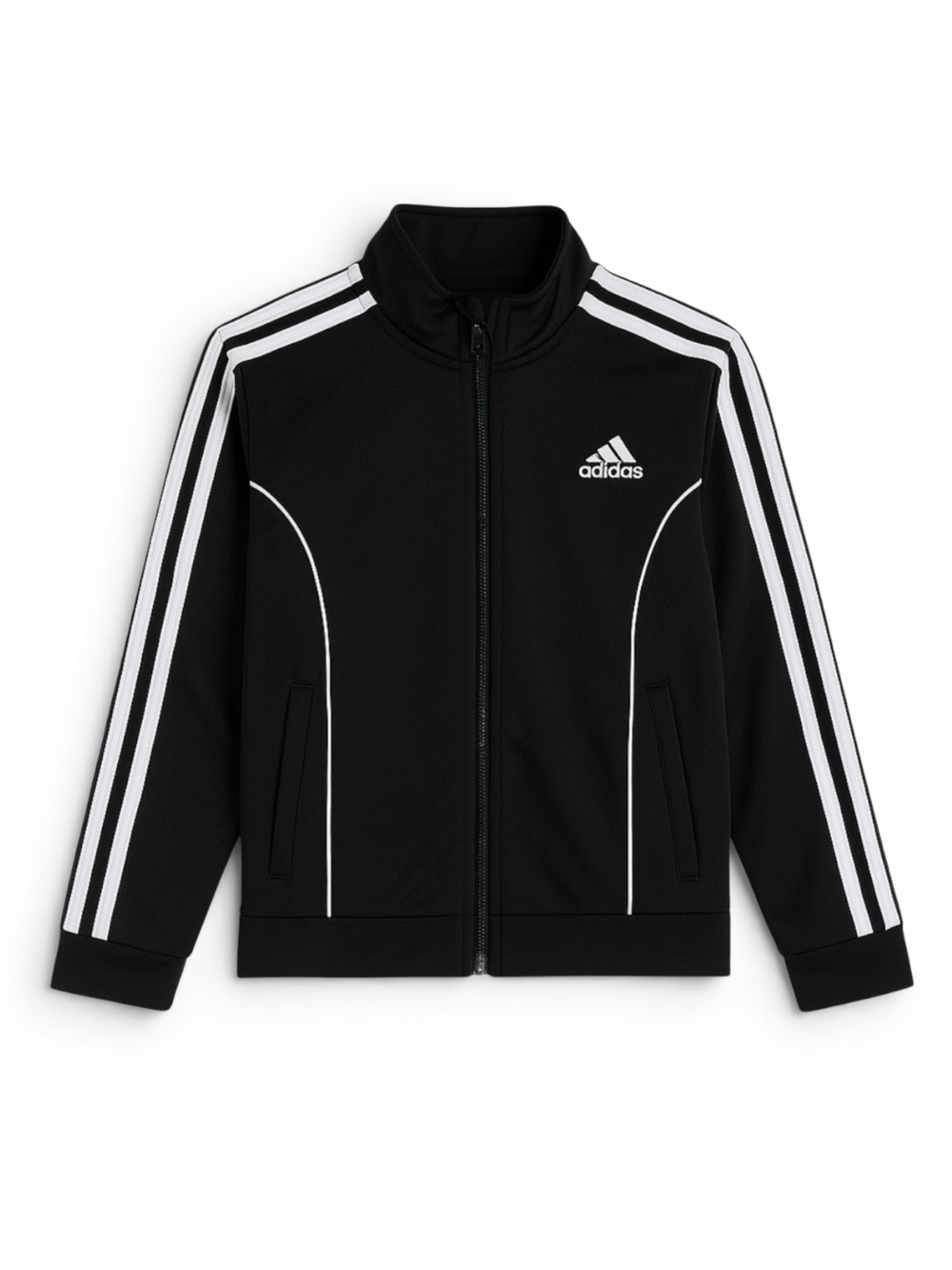 Adidas Retro Track Jacket Black White Zip Up Sporty Athleticwear Kids Size 14